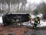 Na dálnici D56 u Paskova havaroval se svou dodávkou polský řidič