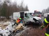 Na dálnici D56 u Paskova havaroval se svou dodávkou polský řidič