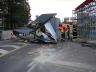 Nákladní automobil strhnul  v centru Ostravy část lávky
